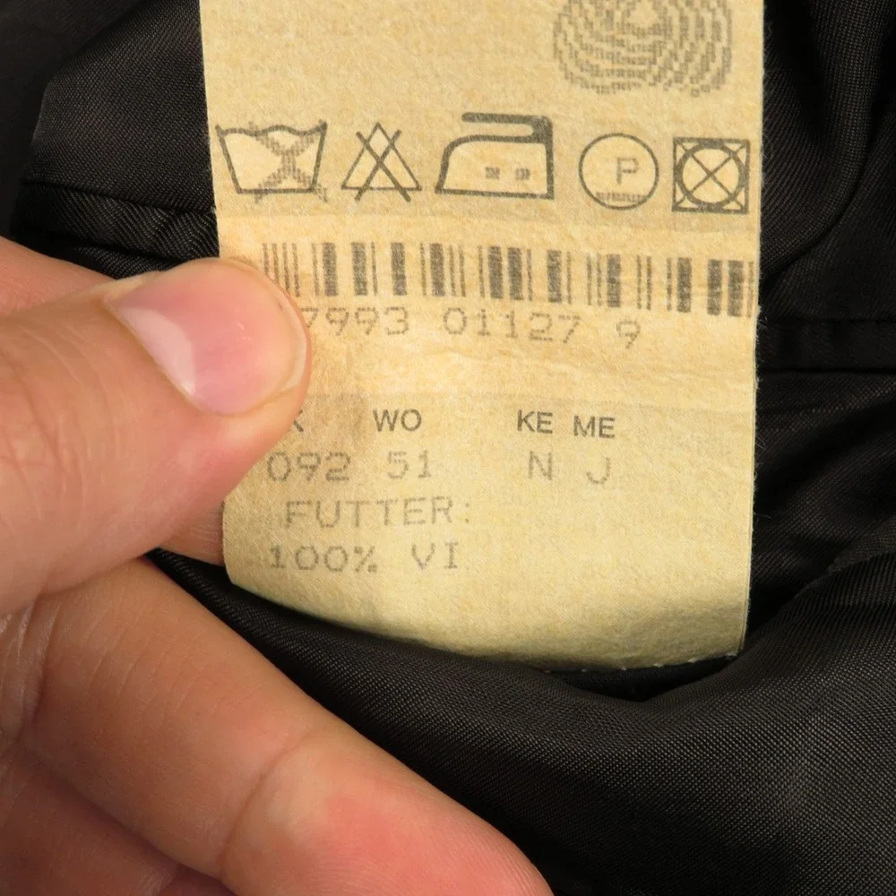 Hugo Boss Blazer 44L Cerruti Super 100s Charcoal 6 Button Double Breasted Coat